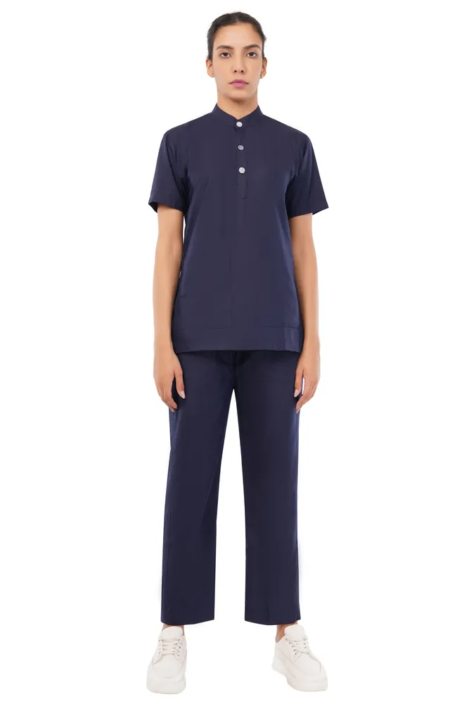 Mandarin Neck with 3 Buttons Womens Scrub